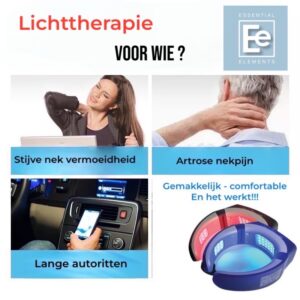 LED Lichtherapie nekband rood en blauw laserlicht
